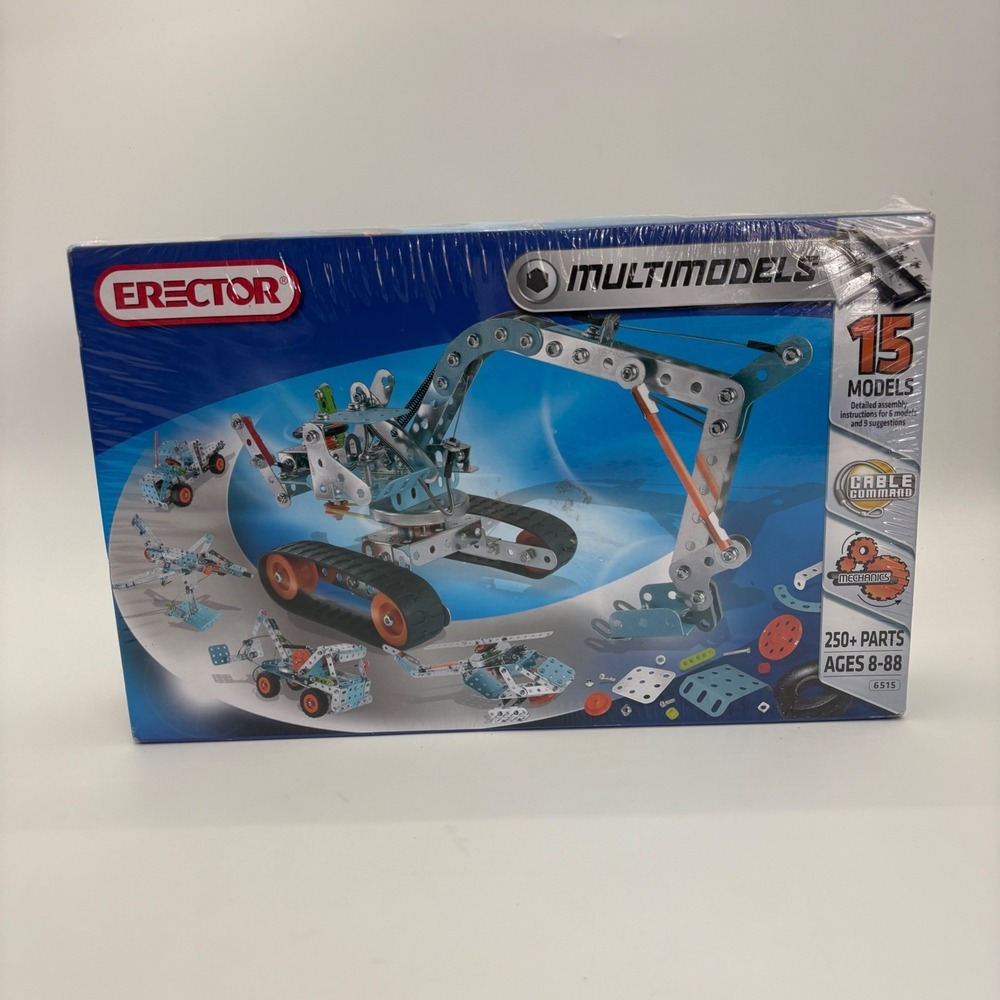 Erector Multimodels 15 Model Set 6515 Cable Command 250+ Parts New Sealed